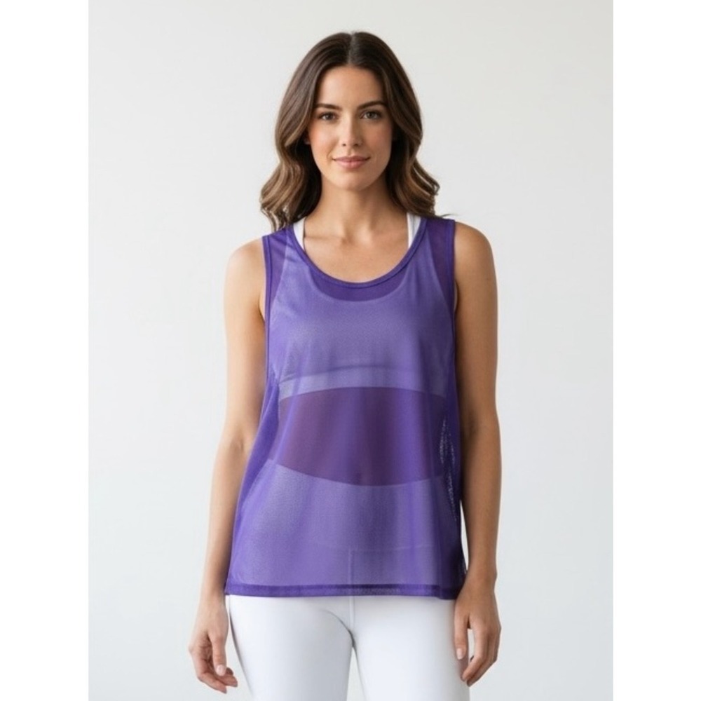 Purple Women's Mesh Tank Top - Lightweight‎ Athletic Layer